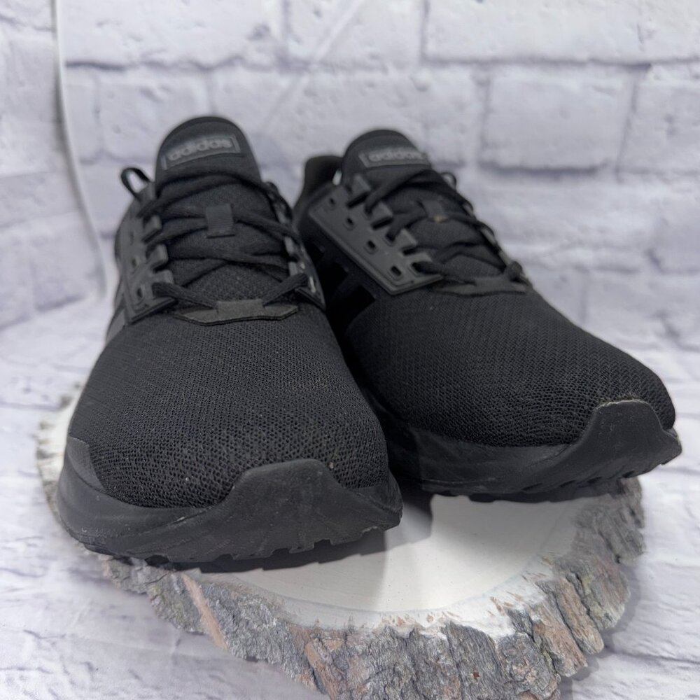 Adidas Duramo 9 Mens Size 12.5 Triple Black Walking Running Shoes Sneakers - Picture 3 of 14